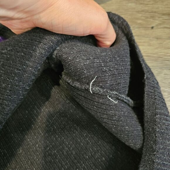 LUCKY BRAND Tie Front Women's Sweater Ribbed Long Sleeve Boxy Crewneck Size L - Picture 6 of 9